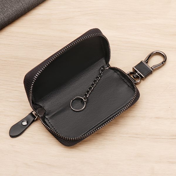 Genuine Napa Leather Car Key Organizer Stylish Zippered Key Case for Both Men And Women