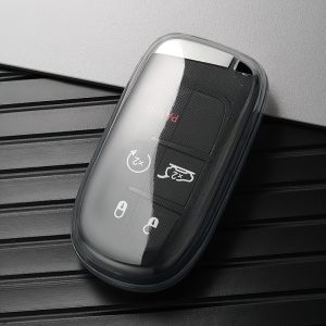 Fashionable And Minimalist TPU Car Key Fob Cover for Jeep. Suitable for Jeep Renegade Grand 4Xe for DODGE for RAM for Wrangler Freemont Gladiator Compass Duo Commander Durango Challenger for Chrysler for Fiat