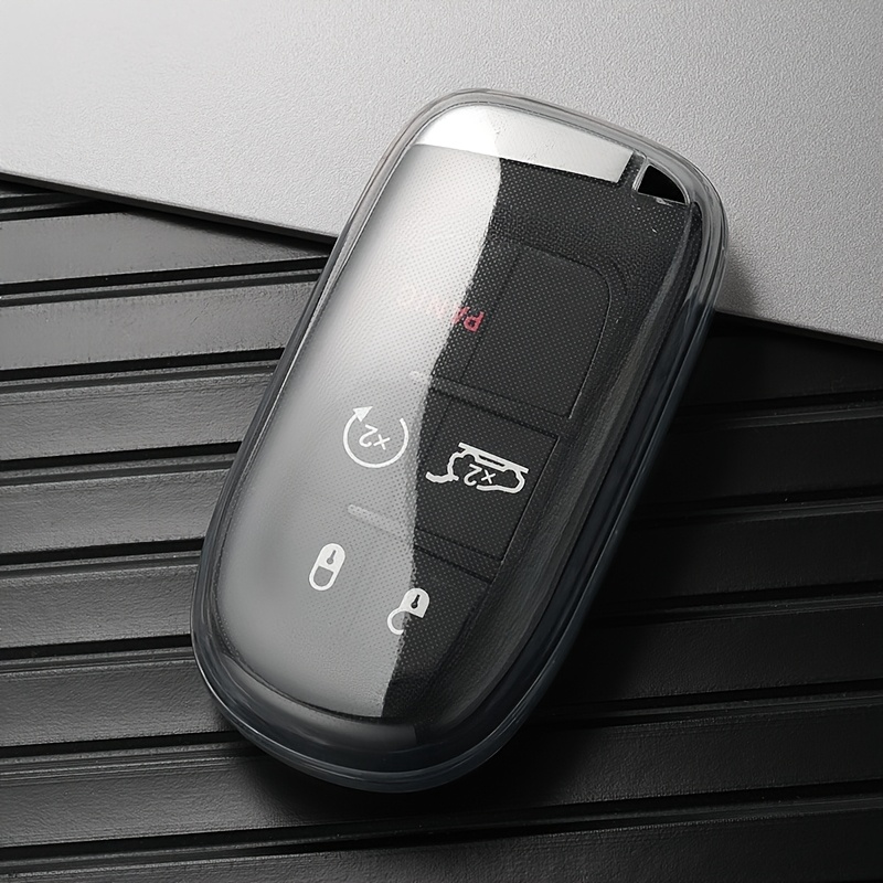 Fashionable And Minimalist TPU Car Key Fob Cover for Jeep. Suitable for Jeep Renegade Grand 4Xe for DODGE for RAM for Wrangler Freemont Gladiator Compass Duo Commander Durango Challenger for Chrysler for Fiat - Image 1