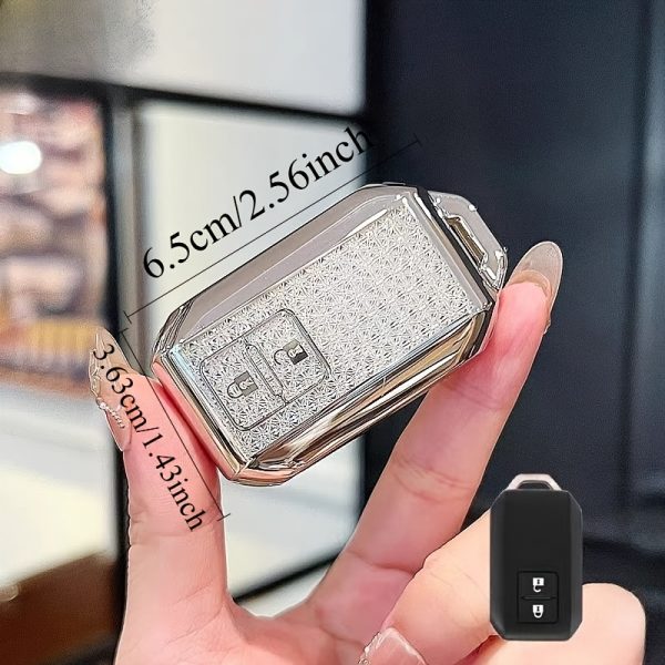 Protective Case for TPU Car Remote Key Fob, Designed for Suzuki Models Like Swift, Ertiga, Wagon R, And Vitara. This Durable Cover Features an Elegant Design And Includes a Keyring for Convenience