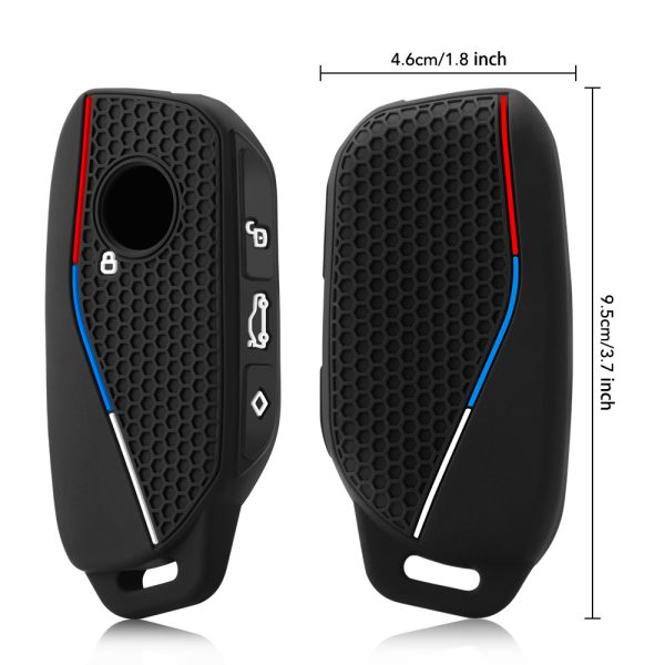 for BMW Series 7 735i 740Li X7 X1 U11 2023 I7 G07 LCI XM Silicone Car Key Cover Case Keychain Holder Full Coverage Protective Shell Soft Anti Scratch Dustproof Wear Resistant Durable Stylish Lightweight Vehicle Remote Key Fob Auto Interior Practical