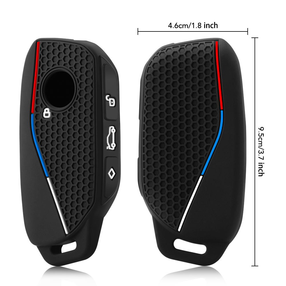 for BMW Series 7 735i 740Li X7 X1 U11 2023 I7 G07 LCI XM Silicone Car Key Cover Case Keychain Holder Full Coverage Protective Shell Soft Anti Scratch Dustproof Wear Resistant Durable Stylish Lightweight Vehicle Remote Key Fob Auto Interior Practical - Image 5