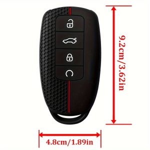 Fashionable High-End Car Key Pouch, Compatible with Some for Chery Models - Xingtu Lingyun S Silicone Protective Case - Honeycomb Pattern Remote Control Cover - Drop-Resistant and Wear-Resistant - Precise Fit, Colorfast - Image 5