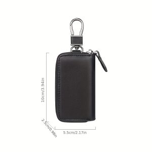 Genuine Napa Leather Car Key Organizer Stylish Zippered Key Case for Both Men And Women - Image 3
