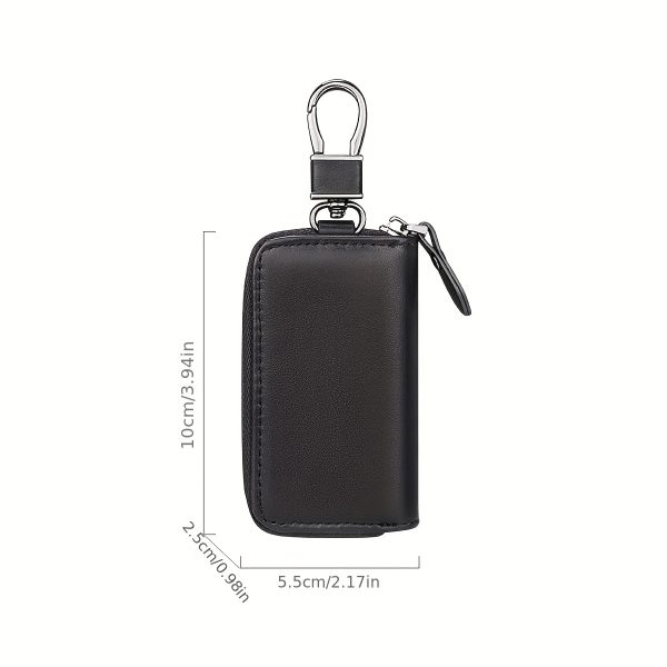 Genuine Napa Leather Car Key Organizer Stylish Zippered Key Case for Both Men And Women