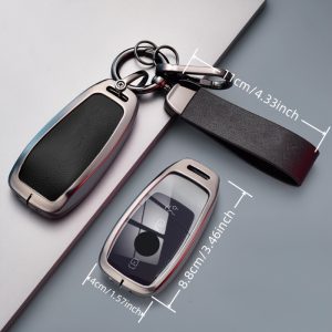 Suitable for Mercedes-Benz Premium Zinc Alloy Key Cover, Suitable for Mercedes-Benz A E C S GLC CLS GLB GLE GLS AMG Class E200 E400 E63 W213 S550 S560 C260 A200 Protective Key Case Keychain Accessories. with Chain - Image 4