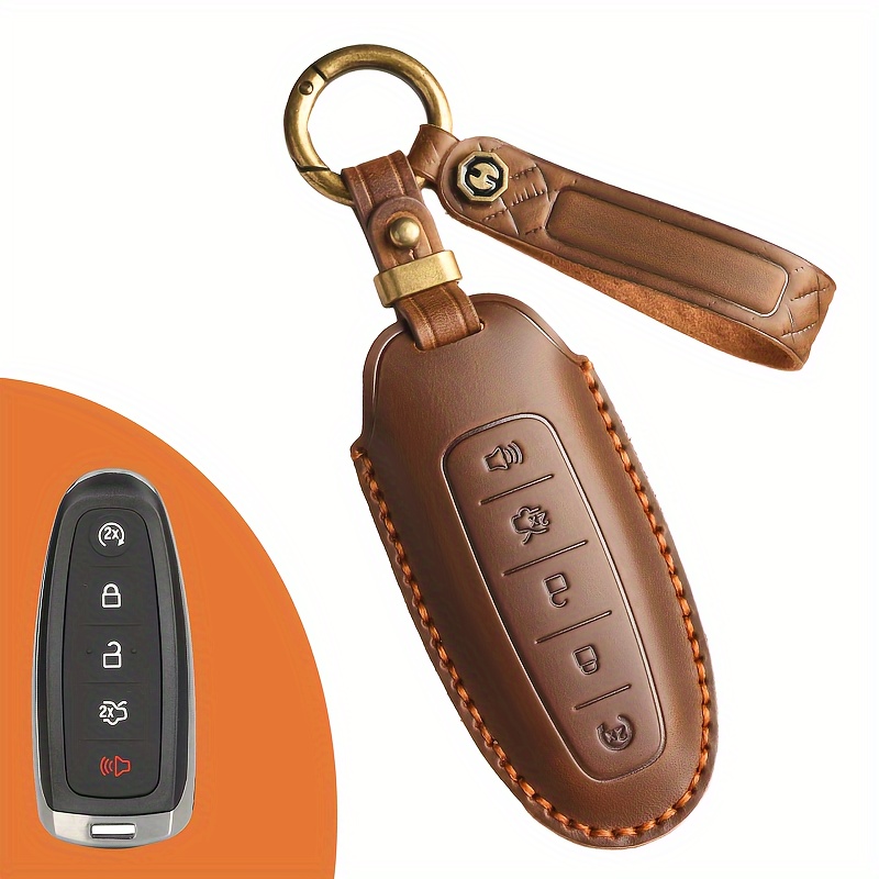 Customized product suitable for Ford key fob cover compatible with imported Edge Explorer key bag for Lincoln key fob cover compatible with MKT2017 Navigator remote control buckle Men's key bag - Image 5