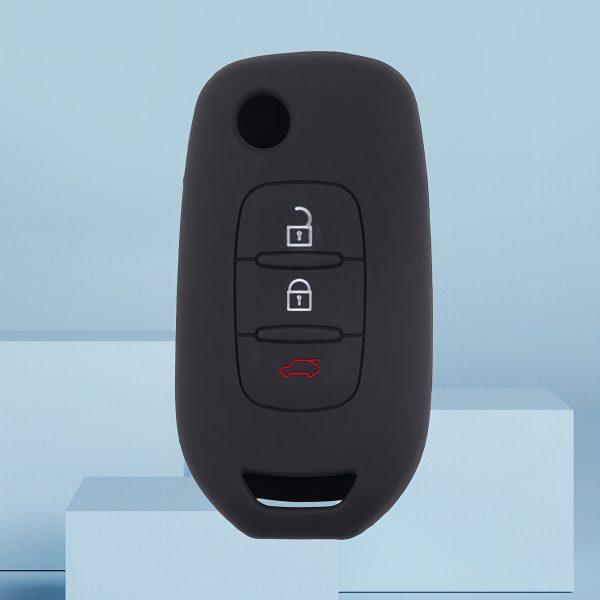 Suitable for Renault Car Key Silicone Cover Anti-Fall Folding 3-Button