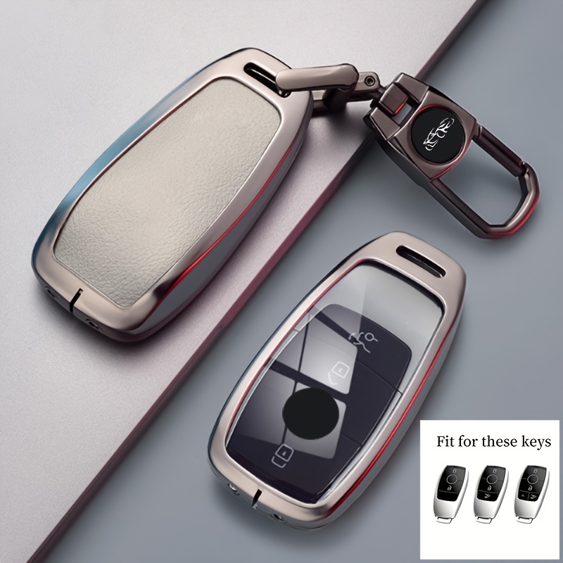 Suitable for Mercedes-Benz Premium Zinc Alloy Key Cover, Suitable for Mercedes-Benz A E C S GLC CLS GLB GLE GLS AMG Class E200 E400 E63 W213 S550 S560 C260 A200 Protective Key Case Keychain Accessories. with Chain - Image 2