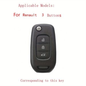 Suitable for Renault Car Key Silicone Cover Anti-Fall Folding 3-Button - Image 4