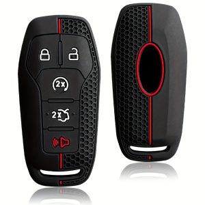 Premium Protective Key Case, Compatible with Select for Ford Models, Mustang Mondeo Forris for Lincoln Explorer Remote Control Cover - Anti-Drop And Wear-Resistant - Silicone Material - Precise Fit, Non-Fading - Image 2