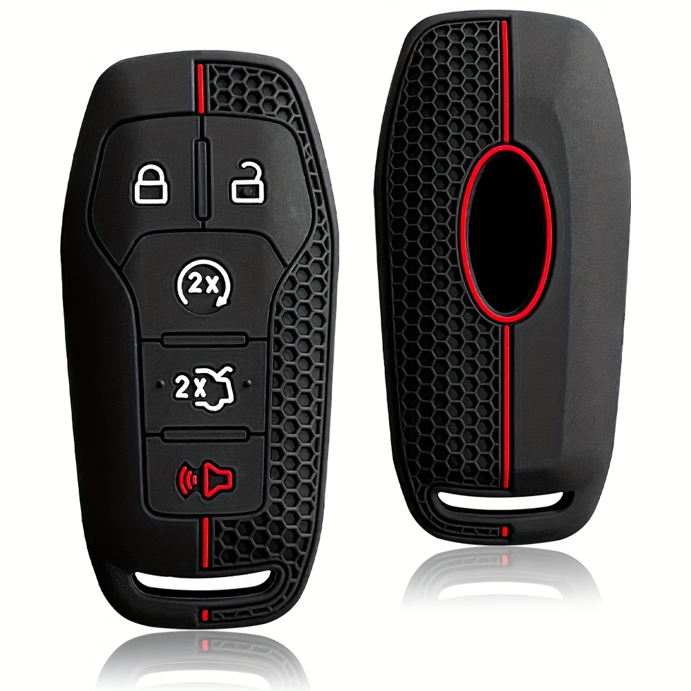 Premium Protective Key Case, Compatible with Select for Ford Models, Mustang Mondeo Forris for Lincoln Explorer Remote Control Cover - Anti-Drop And Wear-Resistant - Silicone Material - Precise Fit, Non-Fading - Image 2