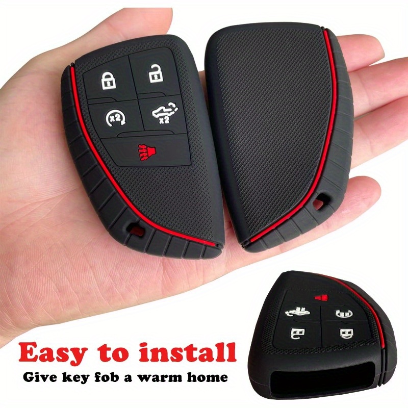 2-Pack, Black Silicone Key Fob Cover for 2022 2023 2024 2025 for Chevy Silverado 1500 for GMC Sierra 1500, 2024 2025 Silverado Sierra 2500HD 3500HD - Image 3