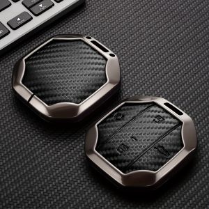 High-end Zinc Alloy Key Protective Cover, Suitable for 2025 for Chery JETOUR Freedom, T1 T2 Traveler, Car Smart Key Protective Case, Zinc Alloy Material, Carbon Fiber Pattern Surface, Drop-Proof and Wear-Resistant - Image 2
