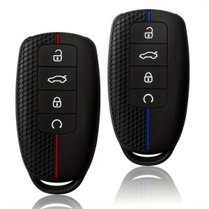 Fashionable High-End Car Key Pouch, Compatible with Some for Chery Models - Xingtu Lingyun S Silicone Protective Case - Honeycomb Pattern Remote Control Cover - Drop-Resistant and Wear-Resistant - Precise Fit, Colorfast - Image 2