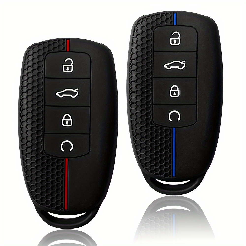 Fashionable High-End Car Key Pouch, Compatible with Some for Chery Models - Xingtu Lingyun S Silicone Protective Case - Honeycomb Pattern Remote Control Cover - Drop-Resistant and Wear-Resistant - Precise Fit, Colorfast - Image 2