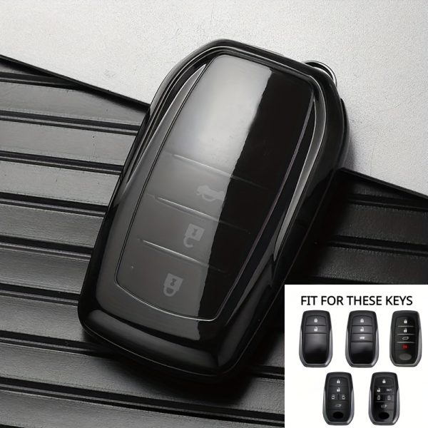 Suitable for Toyota High-End Fashion TPU Car Key Cover, Suitable for Runner Suitable for Land Cruiser Suitable for Camry RAV4 Suitable for Prado Highlander Corolla Crown Wilander Levin Key Accessories