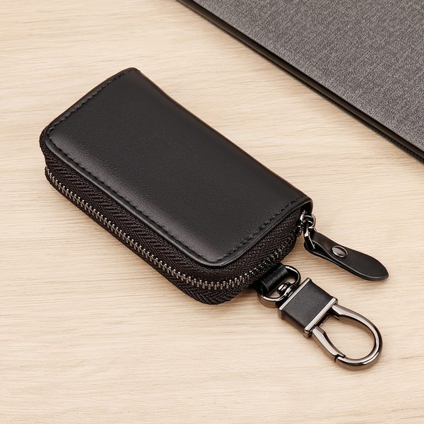 Genuine Napa Leather Car Key Organizer Stylish Zippered Key Case for Both Men And Women