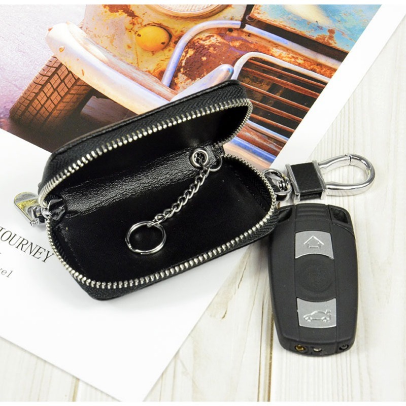 Men's Genuine Leather Key Holder with Patchwork Car Key Case - Multi-Functional Waist-Clip Key Organizer Suitable for Car Keys,, Office, Wallet - Belt Clip- Pouch for -the- Accessory Storage - Image 6