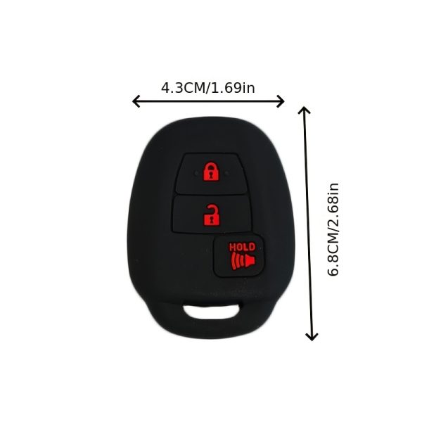Silicone Key Cover for TOYOTA Flat Remote Key, Three-Button, Compatible with Vios, for SCION XB, Tacoma