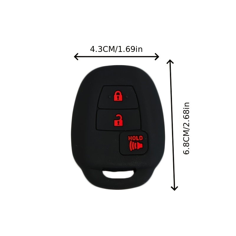 Silicone Key Cover for TOYOTA Flat Remote Key, Three-Button, Compatible with Vios, for SCION XB, Tacoma - Image 2