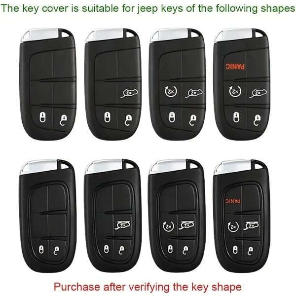 Fashionable And Minimalist TPU Car Key Fob Cover for Jeep. Suitable for Jeep Renegade Grand 4Xe for DODGE for RAM for Wrangler Freemont Gladiator Compass Duo Commander Durango Challenger for Chrysler for Fiat