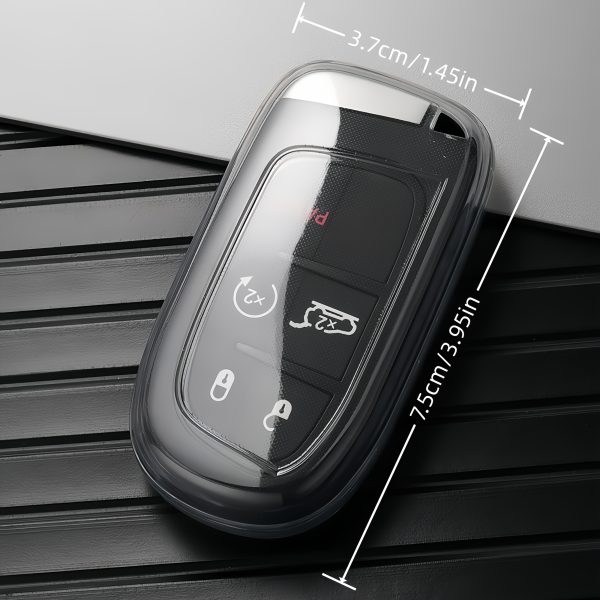 Fashionable And Minimalist TPU Car Key Fob Cover for Jeep. Suitable for Jeep Renegade Grand 4Xe for DODGE for RAM for Wrangler Freemont Gladiator Compass Duo Commander Durango Challenger for Chrysler for Fiat
