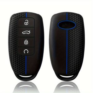 Fashionable High-End Car Key Pouch, Compatible with Some for Chery Models - Xingtu Lingyun S Silicone Protective Case - Honeycomb Pattern Remote Control Cover - Drop-Resistant and Wear-Resistant - Precise Fit, Colorfast