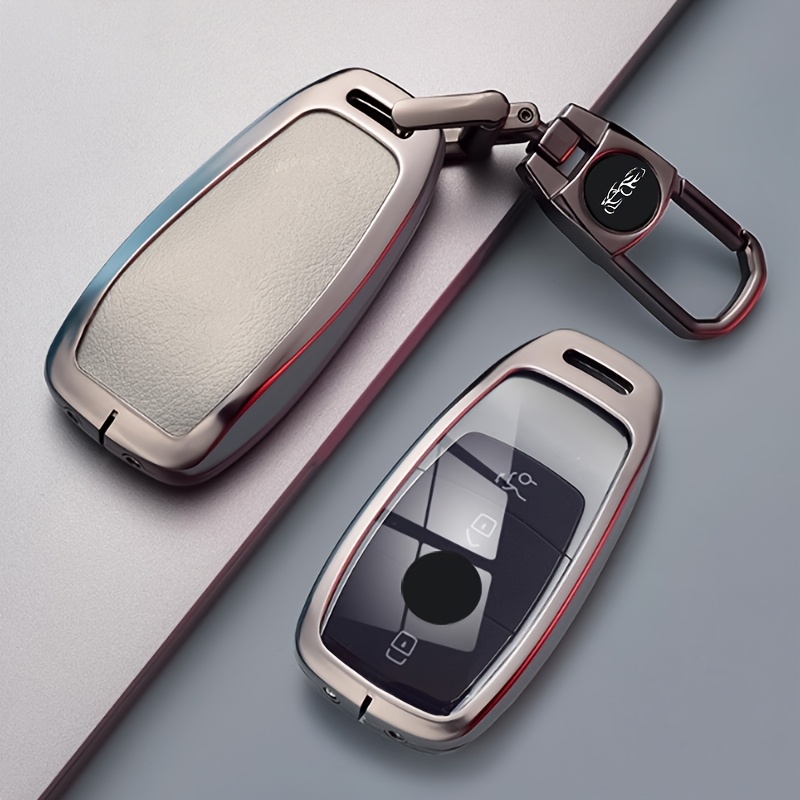Suitable for Mercedes-Benz Premium Zinc Alloy Key Cover, Suitable for Mercedes-Benz A E C S GLC CLS GLB GLE GLS AMG Class E200 E400 E63 W213 S550 S560 C260 A200 Protective Key Case Keychain Accessories. with Chain - Image 3