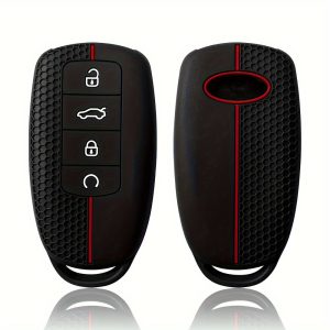 Fashionable High-End Car Key Pouch, Compatible with Some for Chery Models - Xingtu Lingyun S Silicone Protective Case - Honeycomb Pattern Remote Control Cover - Drop-Resistant and Wear-Resistant - Precise Fit, Colorfast - Image 3