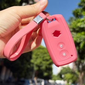 for Suzuki key remote case with keychain full protection cover 2 buttons silicone car key caps shell holder organizer for Grand Vitarau002FSwiftu002Fkuyuchau002FSX4 S-Crossu002FXL-7 - Image 2