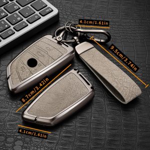 Car Key Cover Metal Protective Case, Suitable for BMW Car Key Covers for BMW M5, New 3 Series, 5 Series, GT, X1, X2, X3, X4, X5, X7, 840i, Blade, 530Li, 225i, 425i, I3, IX3, for BMW Remote Control Protective Cover, High-End Fashion Metal Keychain - Image 3