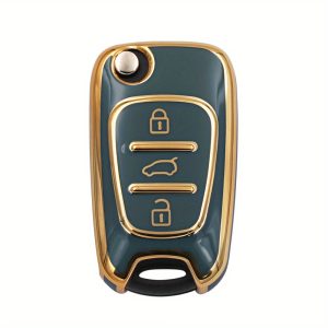 TPU Car Key Fob Case Compatible with for HYUNDAI I20 I30 IX35 I35 Accent Elantra Santa Fe, Suitable for Kia K2 K5 Soul Sorento Sportage Cerato Rio Picanto - 3 Button Keyless Entry Remote Control Protective Shell Accessory - Image 4
