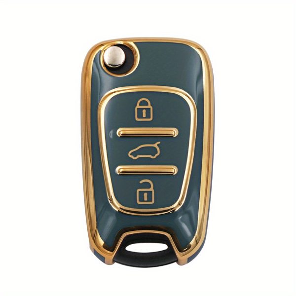 TPU Car Key Fob Case Compatible with for HYUNDAI I20 I30 IX35 I35 Accent Elantra Santa Fe, Suitable for Kia K2 K5 Soul Sorento Sportage Cerato Rio Picanto - 3 Button Keyless Entry Remote Control Protective Shell Accessory