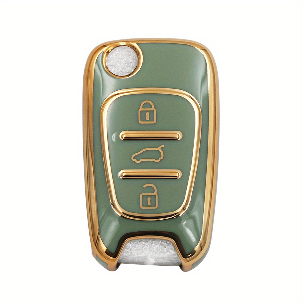 TPU Car Key Fob Case Compatible with for HYUNDAI I20 I30 IX35 I35 Accent Elantra Santa Fe, Suitable for Kia K2 K5 Soul Sorento Sportage Cerato Rio Picanto - 3 Button Keyless Entry Remote Control Protective Shell Accessory - Image 1