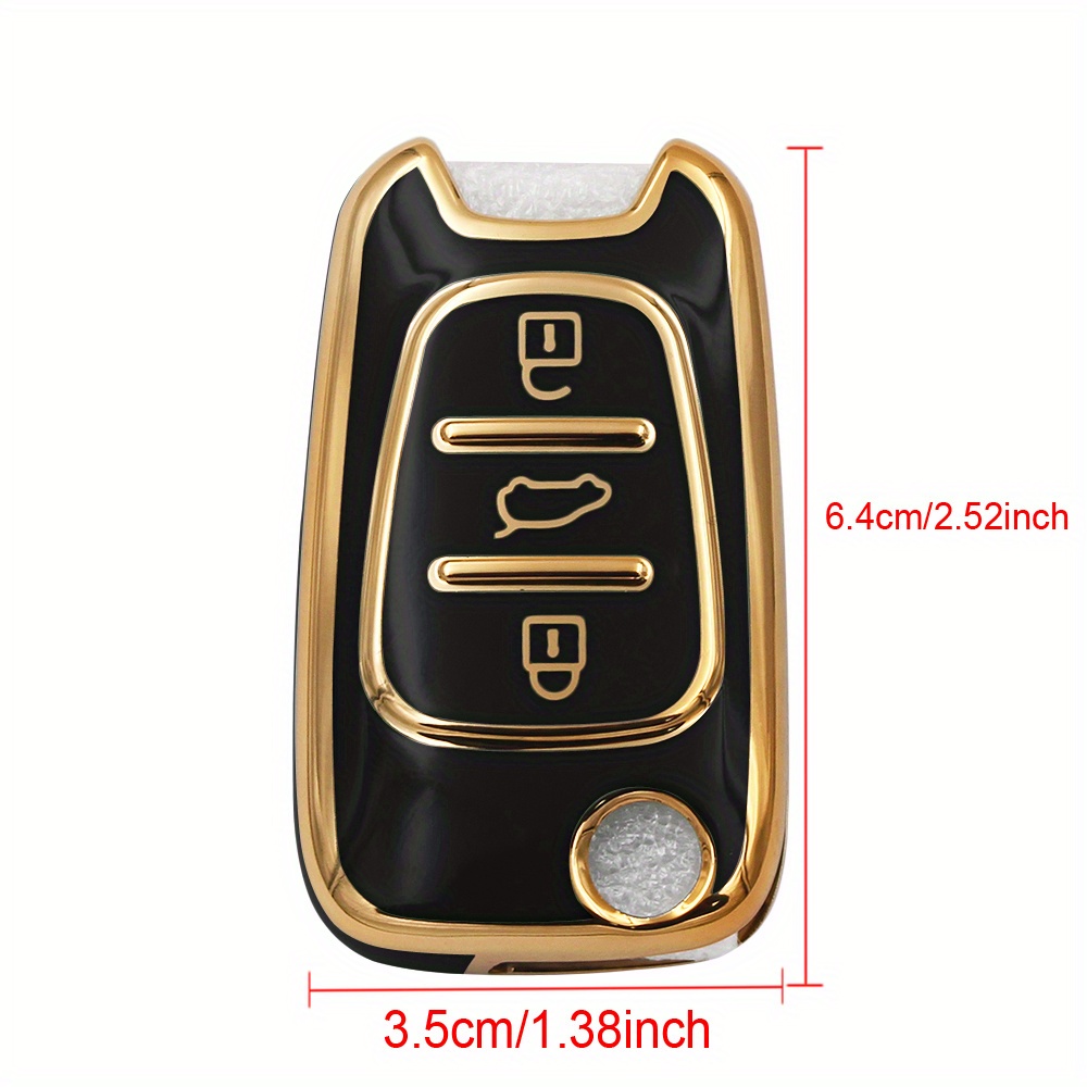 TPU Car Key Fob Case Compatible with for HYUNDAI I20 I30 IX35 I35 Accent Elantra Santa Fe, Suitable for Kia K2 K5 Soul Sorento Sportage Cerato Rio Picanto - 3 Button Keyless Entry Remote Control Protective Shell Accessory - Image 2