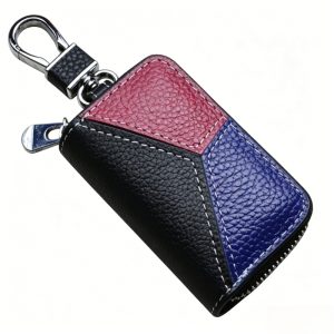 Men's Genuine Leather Key Holder with Patchwork Car Key Case - Multi-Functional Waist-Clip Key Organizer Suitable for Car Keys,, Office, Wallet - Belt Clip- Pouch for -the- Accessory Storage - Image 8