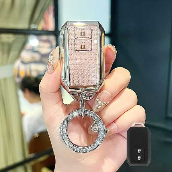 Protective Case for TPU Car Remote Key Fob, Designed for Suzuki Models Like Swift, Ertiga, Wagon R, And Vitara. This Durable Cover Features an Elegant Design And Includes a Keyring for Convenience