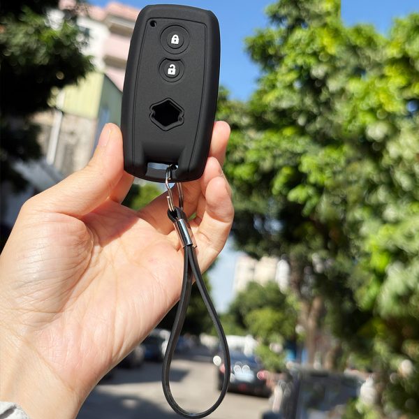 for Suzuki key remote case with keychain full protection cover 2 buttons silicone car key caps shell holder organizer for Grand Vitarau002FSwiftu002Fkuyuchau002FSX4 S-Crossu002FXL-7