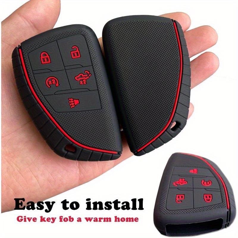2-Pack, Black Silicone Key Fob Cover for 2022 2023 2024 2025 for Chevy Silverado 1500 for GMC Sierra 1500, 2024 2025 Silverado Sierra 2500HD 3500HD - Image 9
