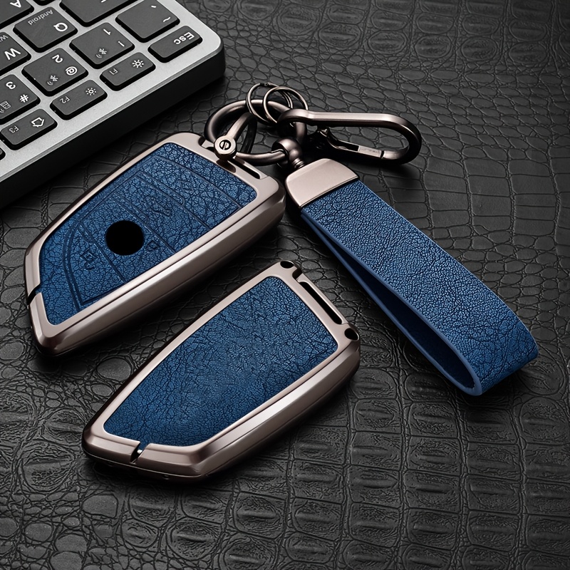 Car Key Cover Metal Protective Case, Suitable for BMW Car Key Covers for BMW M5, New 3 Series, 5 Series, GT, X1, X2, X3, X4, X5, X7, 840i, Blade, 530Li, 225i, 425i, I3, IX3, for BMW Remote Control Protective Cover, High-End Fashion Metal Keychain - Image 4