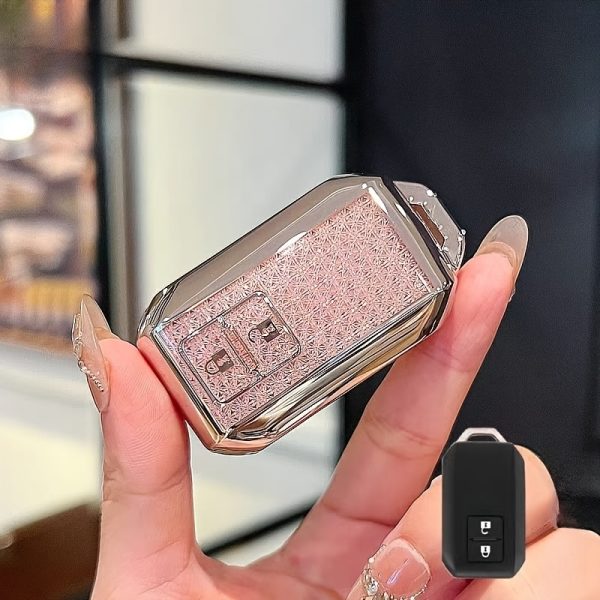Protective Case for TPU Car Remote Key Fob, Designed for Suzuki Models Like Swift, Ertiga, Wagon R, And Vitara. This Durable Cover Features an Elegant Design And Includes a Keyring for Convenience