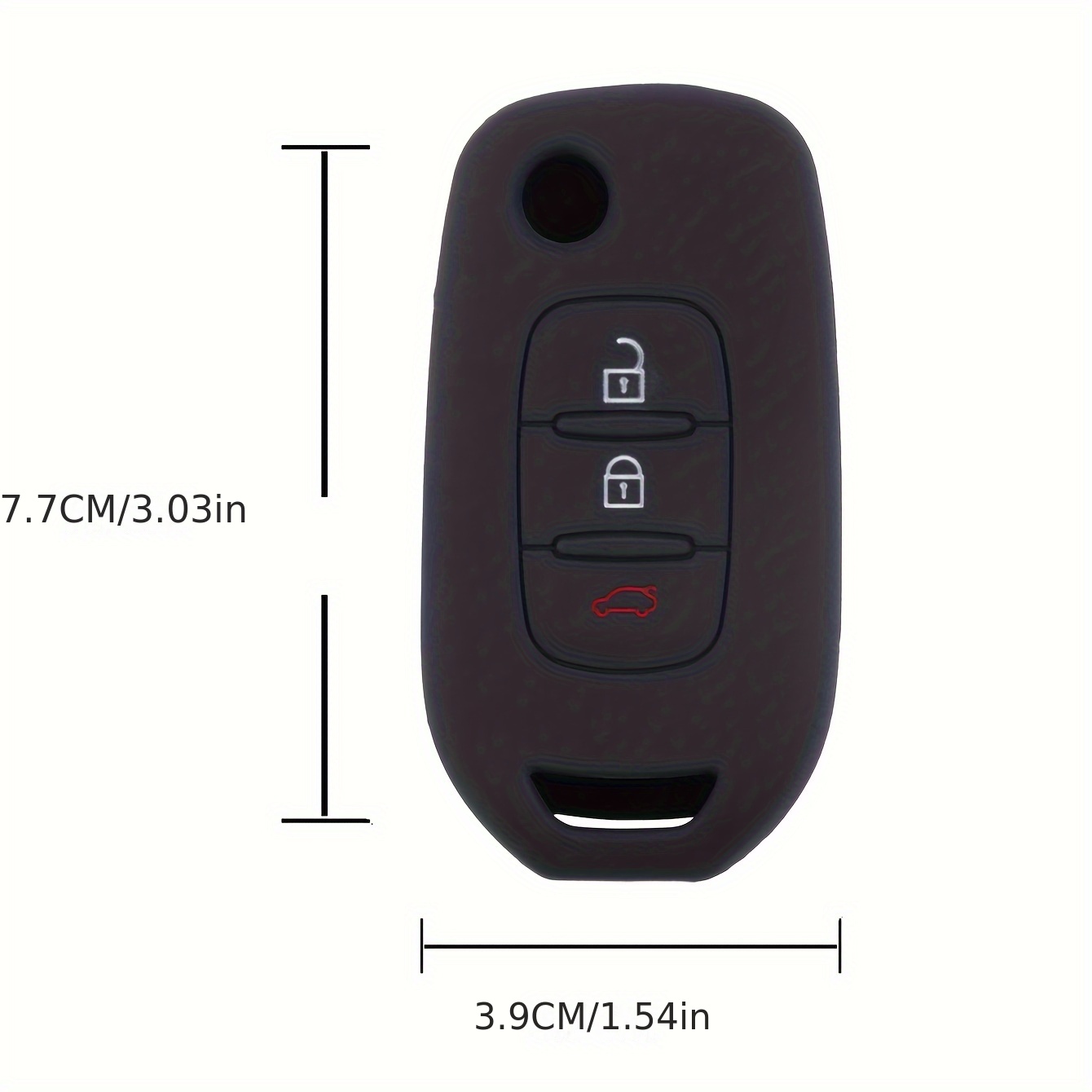 Suitable for Renault Car Key Silicone Cover Anti-Fall Folding 3-Button - Image 5