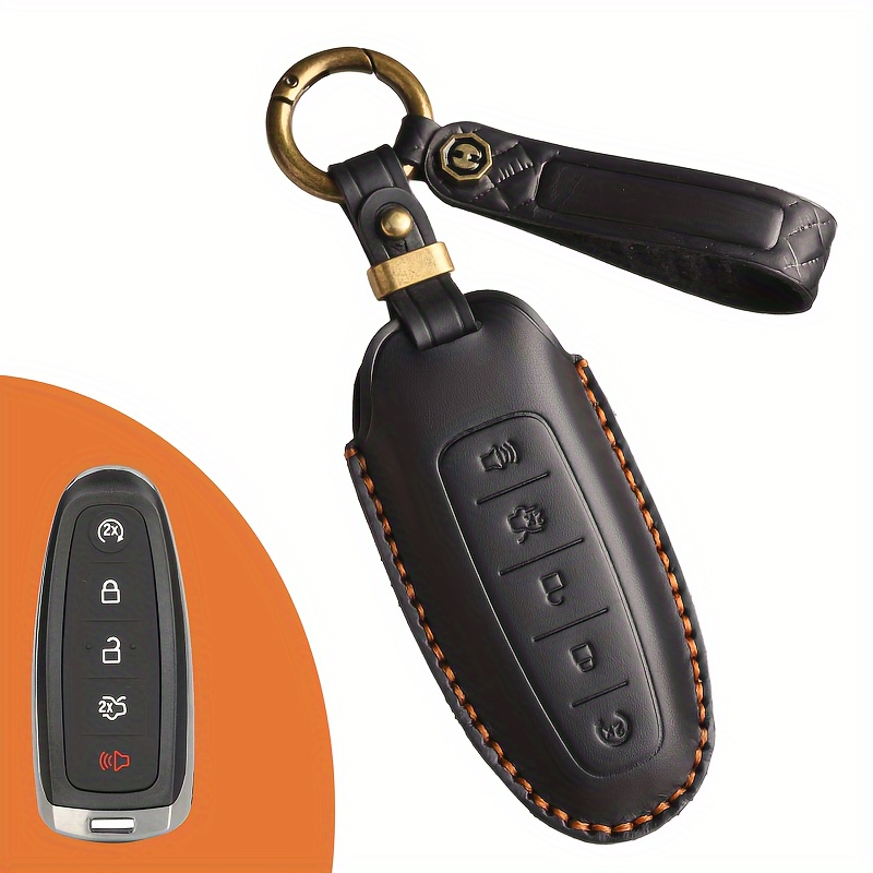 Customized product suitable for Ford key fob cover compatible with imported Edge Explorer key bag for Lincoln key fob cover compatible with MKT2017 Navigator remote control buckle Men's key bag - Image 8