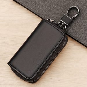 Genuine Napa Leather Car Key Organizer Stylish Zippered Key Case for Both Men And Women - Image 5
