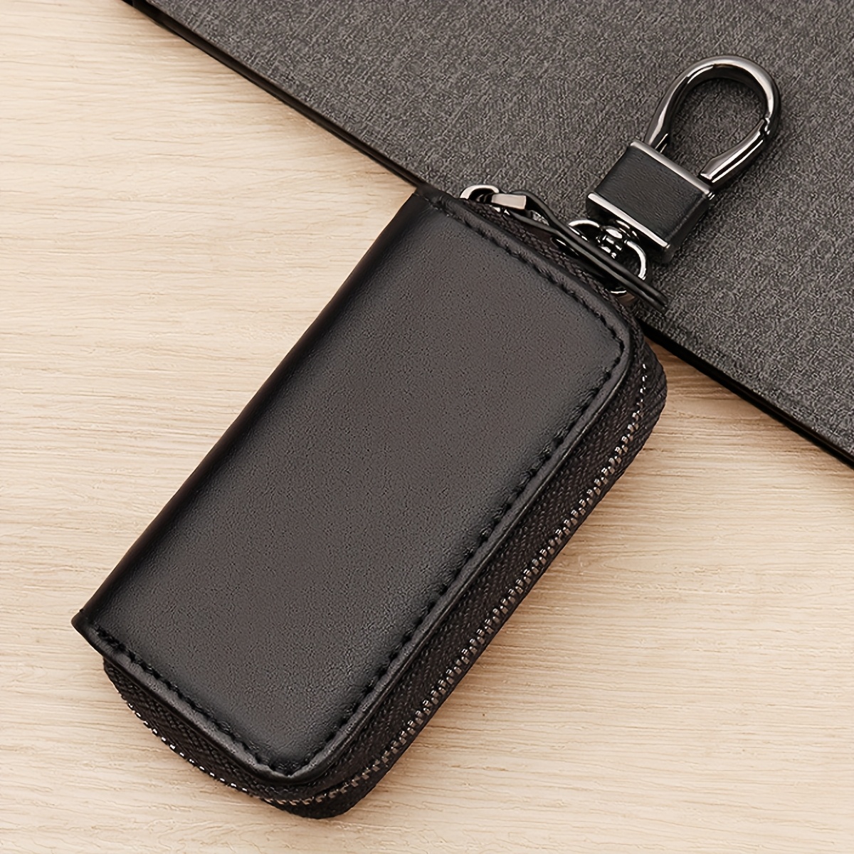 Genuine Napa Leather Car Key Organizer Stylish Zippered Key Case for Both Men And Women - Image 5