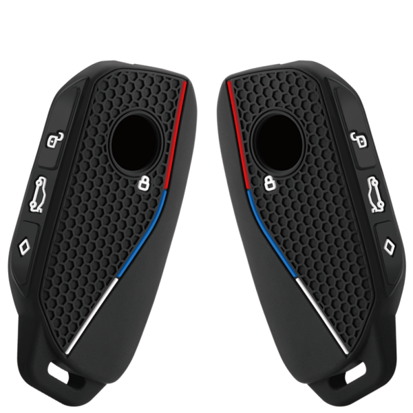 for BMW Series 7 735i 740Li X7 X1 U11 2023 I7 G07 LCI XM Silicone Car Key Cover Case Keychain Holder Full Coverage Protective Shell Soft Anti Scratch Dustproof Wear Resistant Durable Stylish Lightweight Vehicle Remote Key Fob Auto Interior Practical