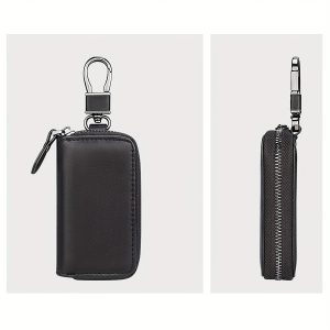 Genuine Napa Leather Car Key Organizer Stylish Zippered Key Case for Both Men And Women