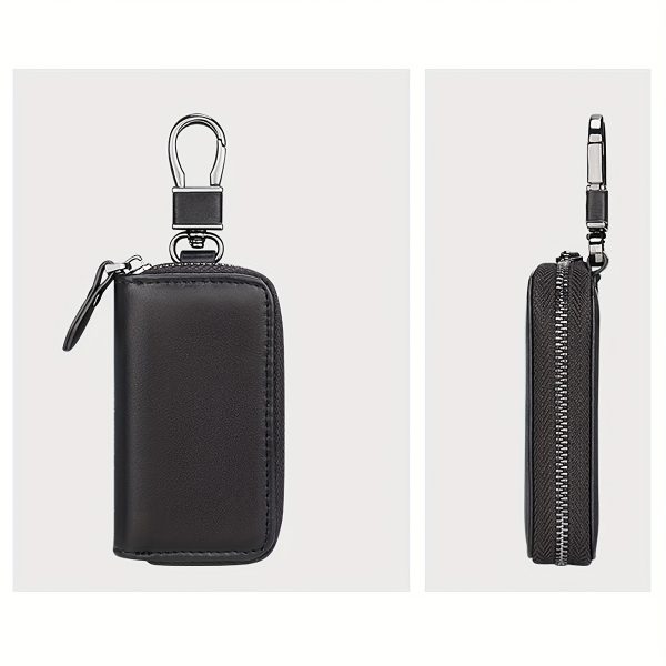 Genuine Napa Leather Car Key Organizer Stylish Zippered Key Case for Both Men And Women