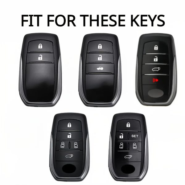Premium Fashion TPU Car Key Case Suitable for Toyota, Protective Cover for Various for TOYOTA Models Including Runner, Land Cruiser, Camry, RAV4, Prado, Highlander, Corolla, Crown, Wildlander, Levin Key Additions